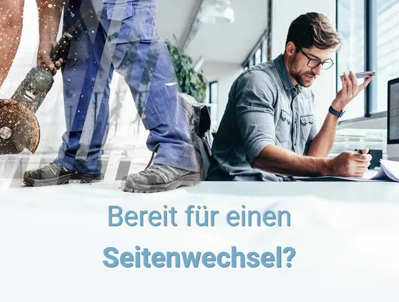 Metallbauer und Konstrukteur bei der Arbeit: Werkstatt und Schreibtisch