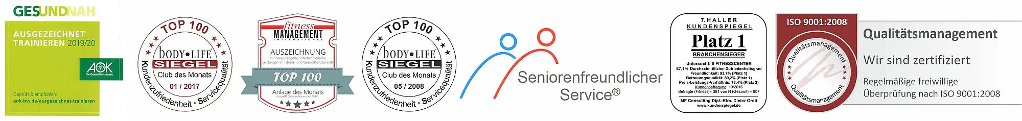 Echte Auszeichnungen von move: Top 100 Studio, Seniorenfreundlicher Service, Kundenspiegel Platz 1, ISO 9001