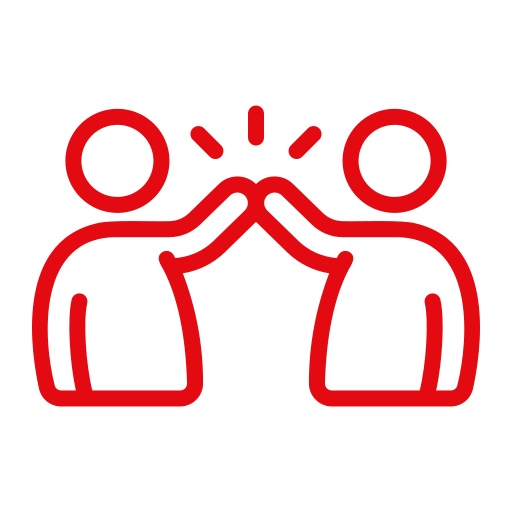 Zwei Figuren geben sich eine High-Five