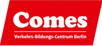 Comes Verkehrs-Bildungs-Centrum Berlin logo with white text on a red background.