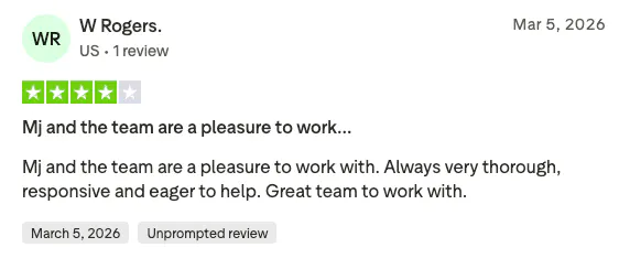 TrustPilot review by W Rogers