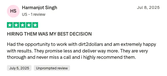Five-star TrustPilot review by Harmanjot Singh