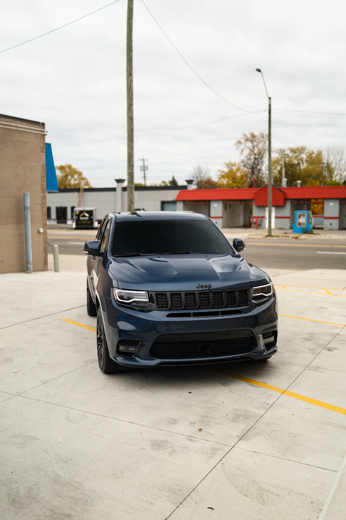 Window tint finish on an SUV in Detroit