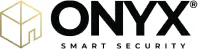 ONYX logo with a gold geometric cube design and the text "ONYX SMART SECURITY" in black letters.