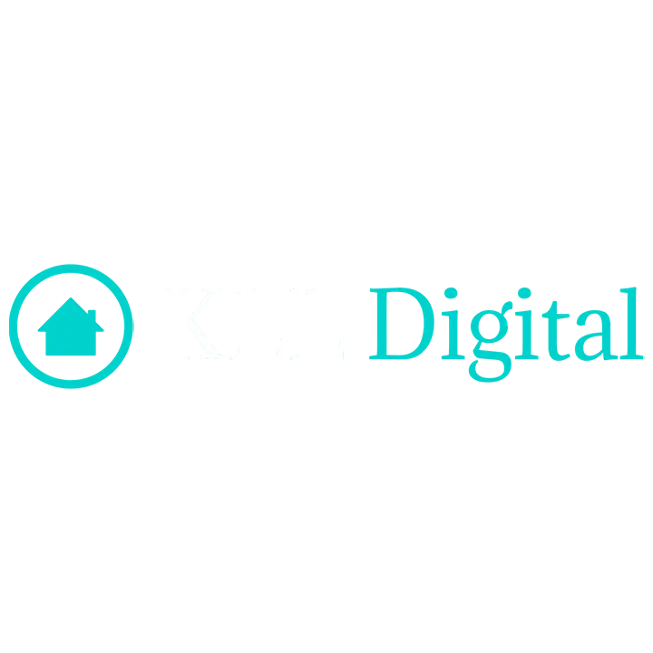 Blue house icon inside a circle followed by the text "KLL Digital" with "KLL" in white and "Digital" in blue.