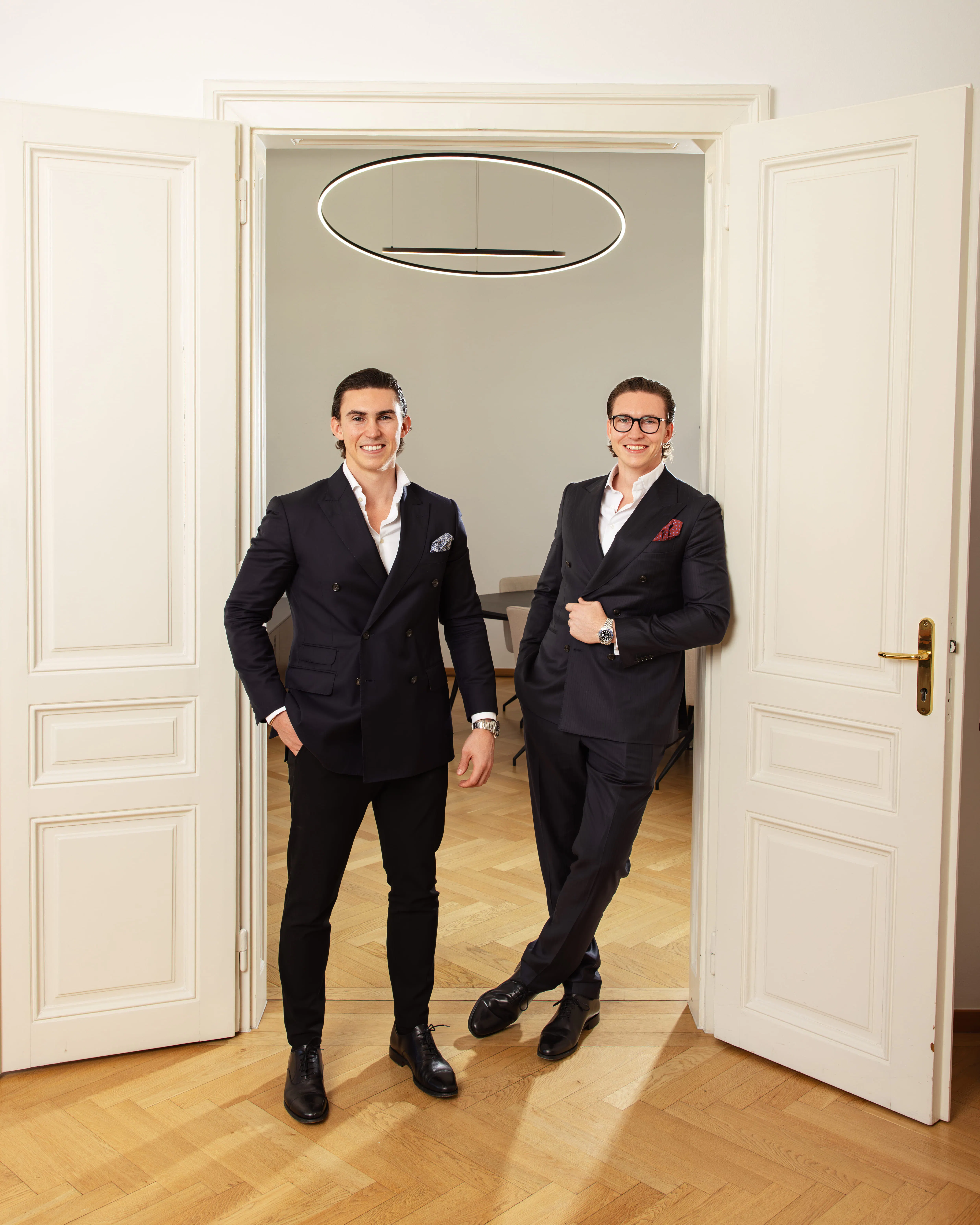 two entrepreneurs in elegant interior