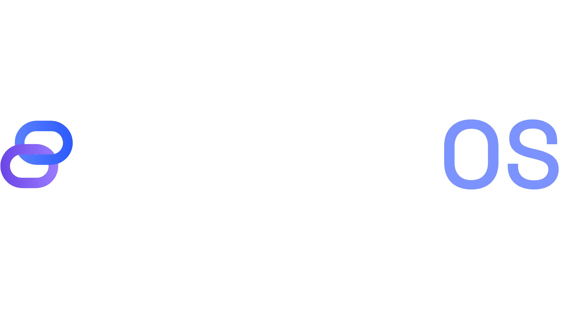 Logo mit zwei überlappenden, blau-violetten Ringen und dem Text "Primex OS" in Weiß und Hellblau auf dunklem Hintergrund.