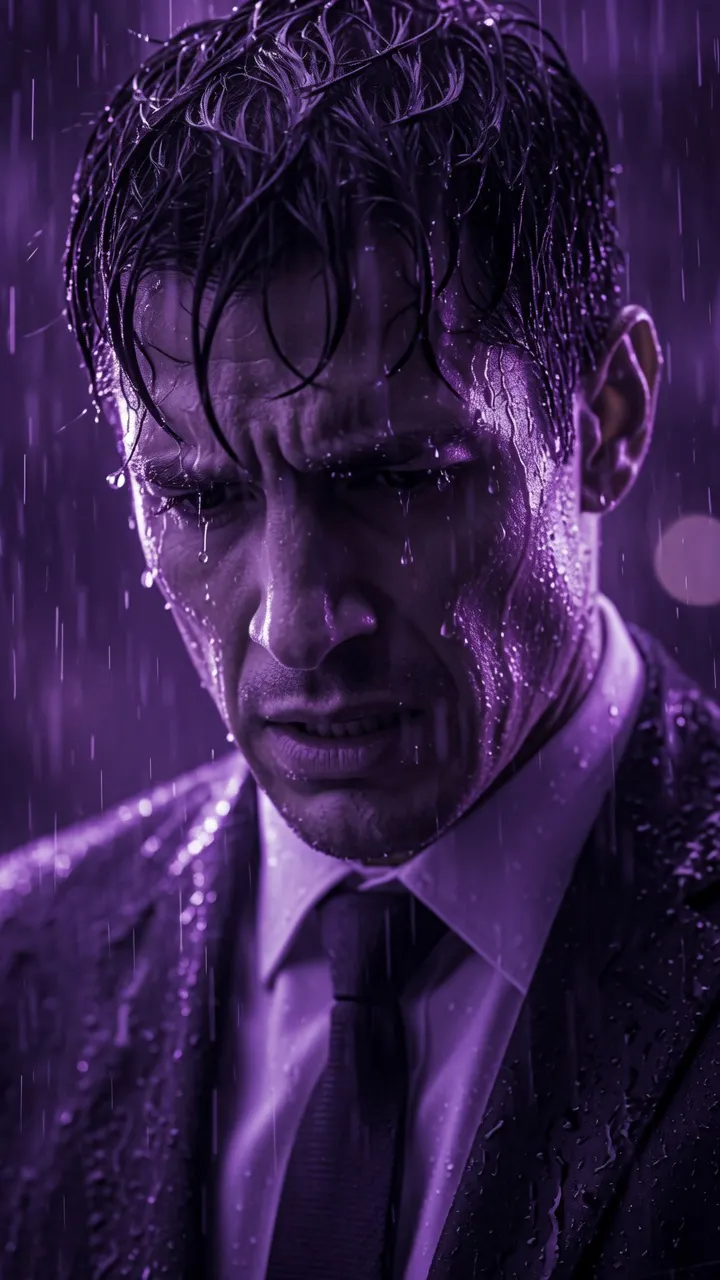 man in the rain