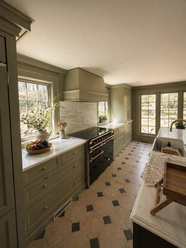 sage green kitchen cabinetry