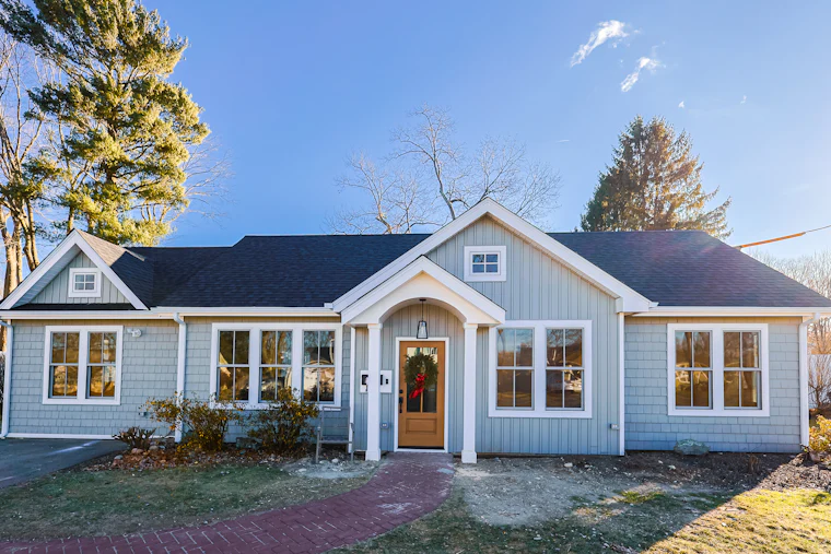 rebuilt home exterior
