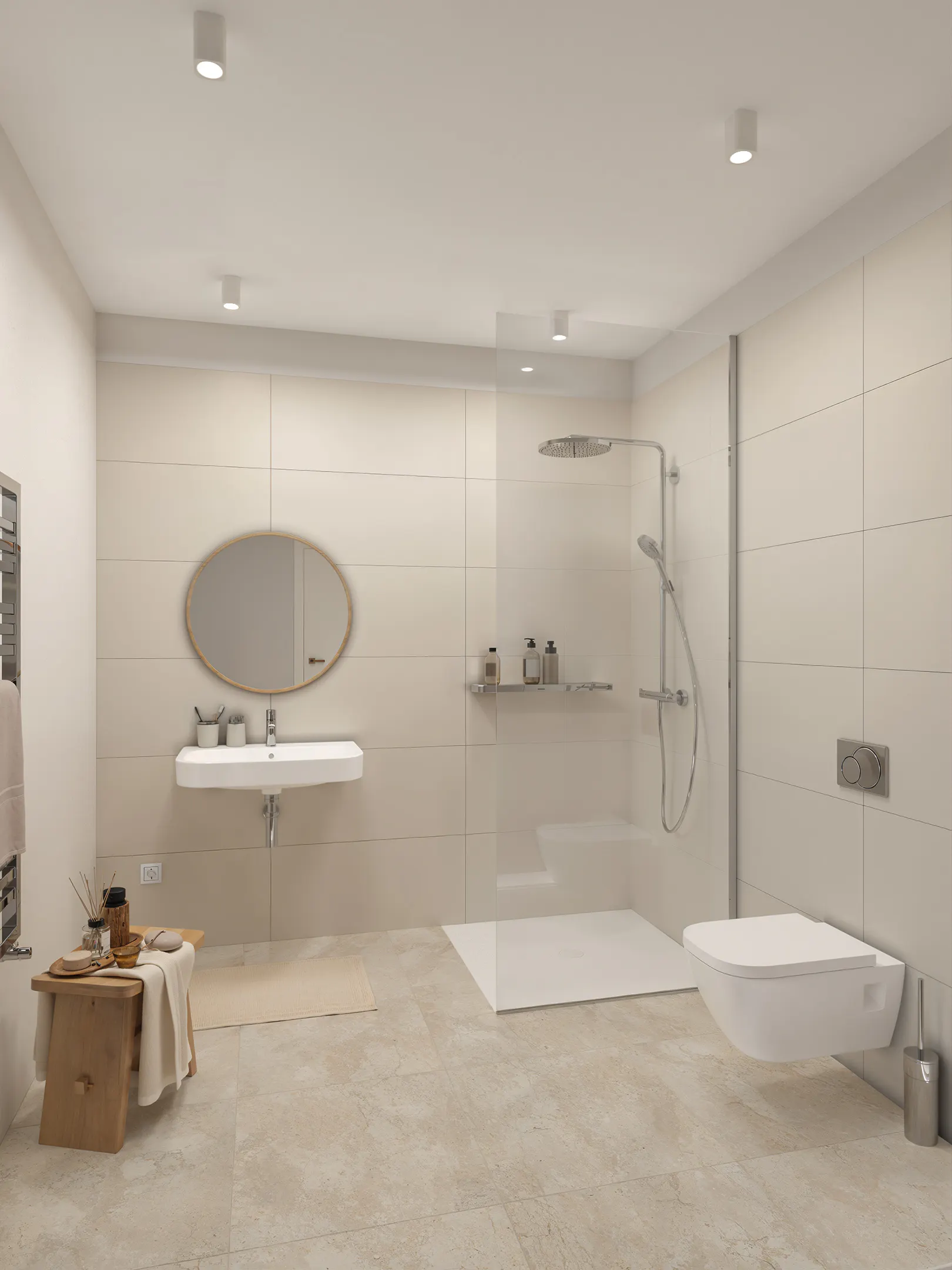 Bad mit bodengleicher Dusche