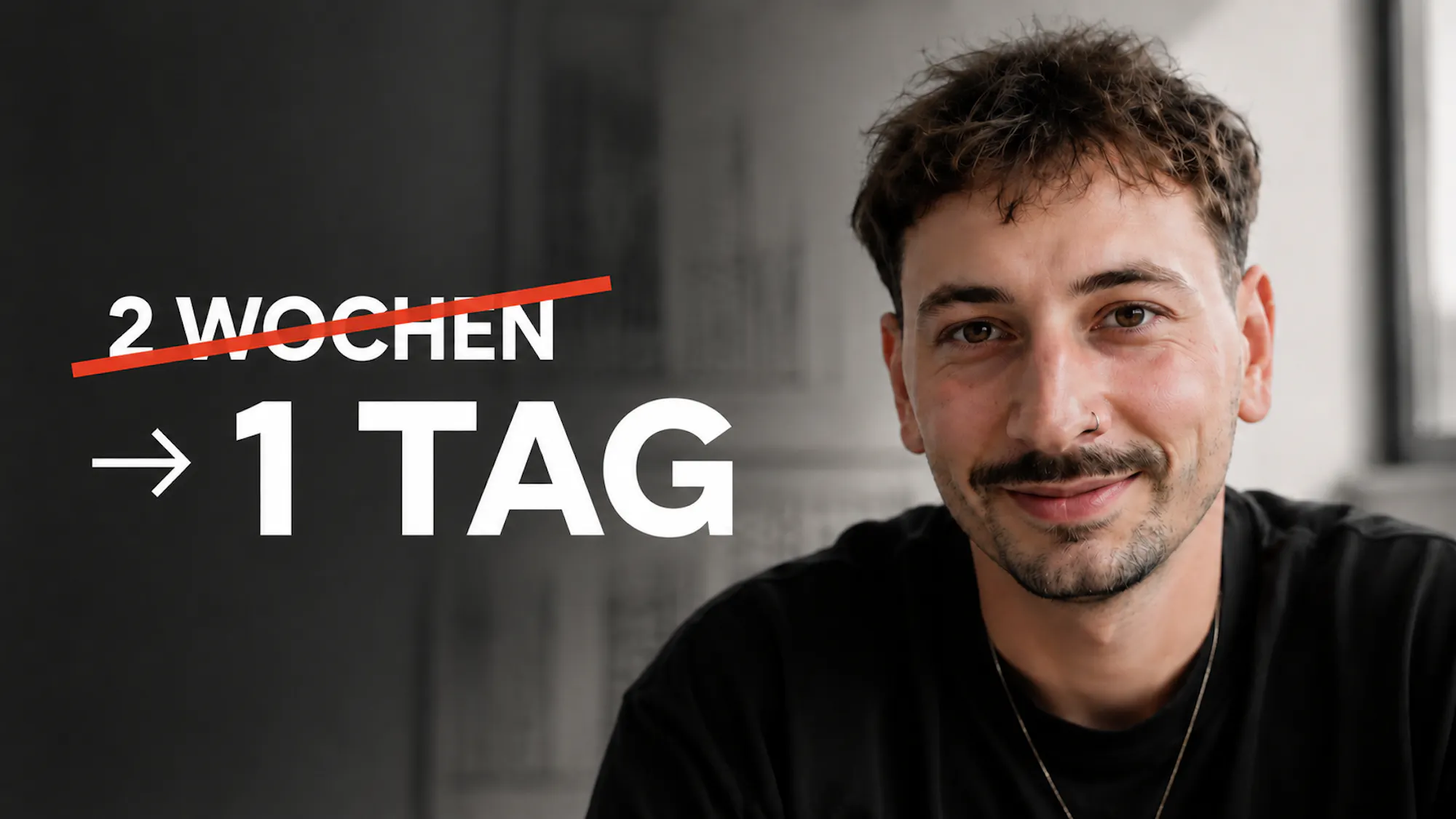 Videostill: Bearbeitungszeit von zwei Wochen auf einen Tag