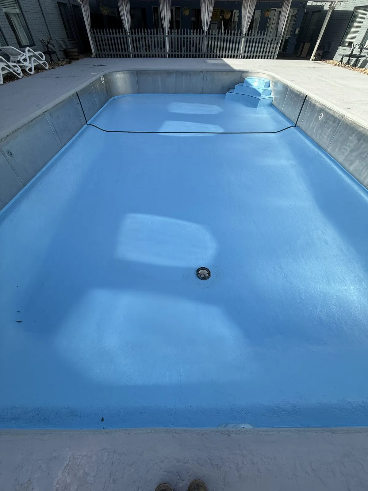 clean blue pool plaster