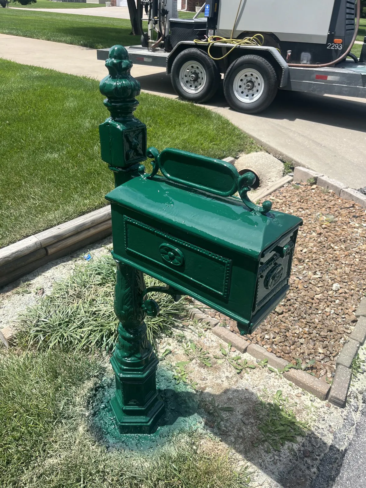 restored repainted cast iron mailbox