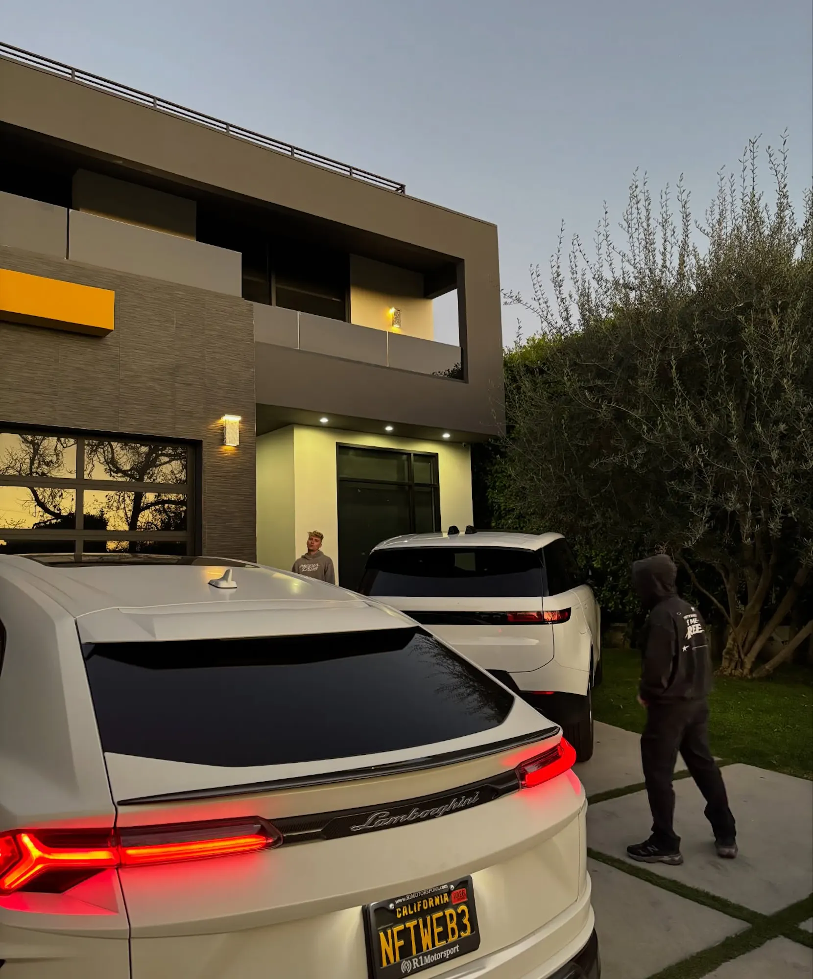luxury car at house
