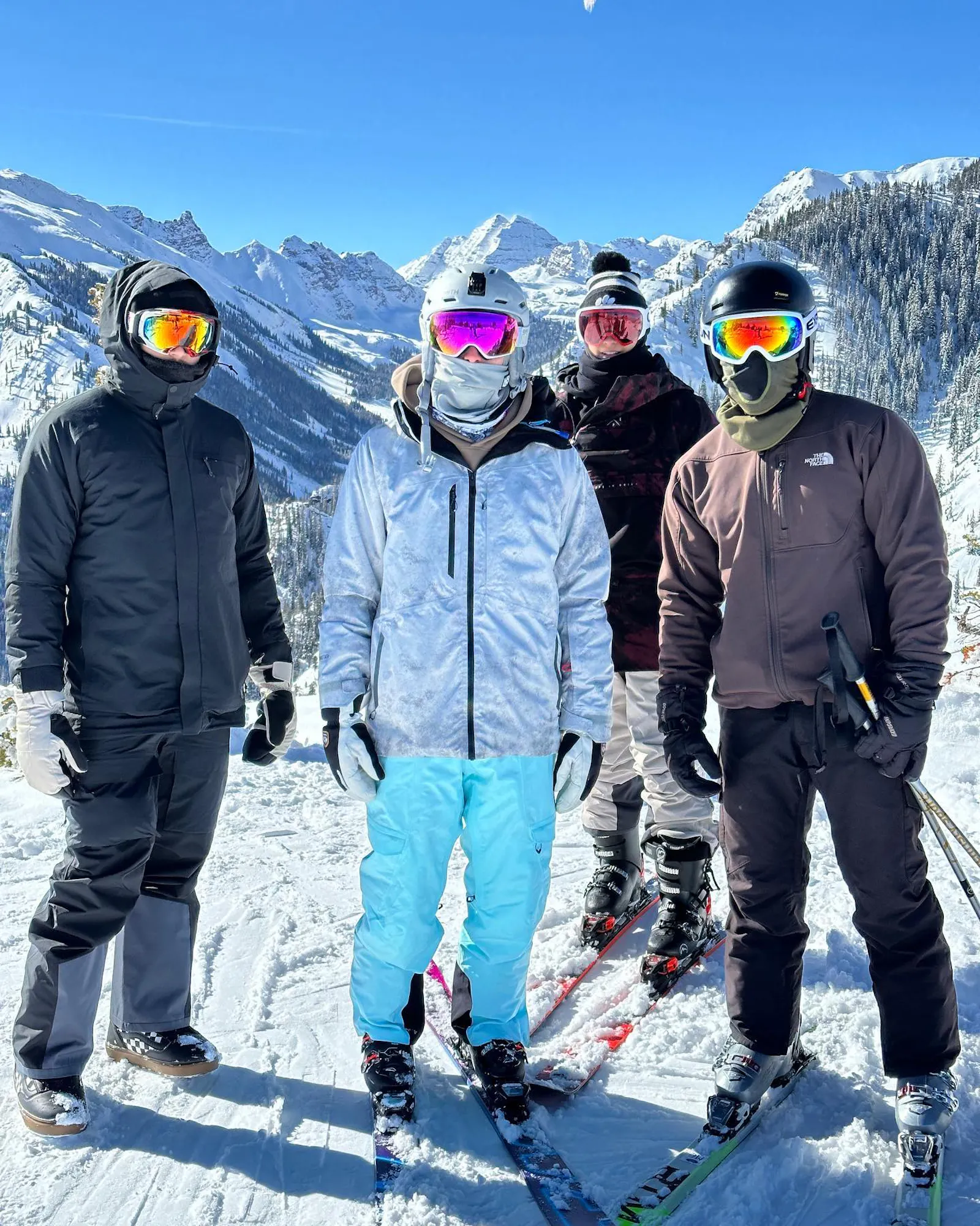 men skiing in mountains