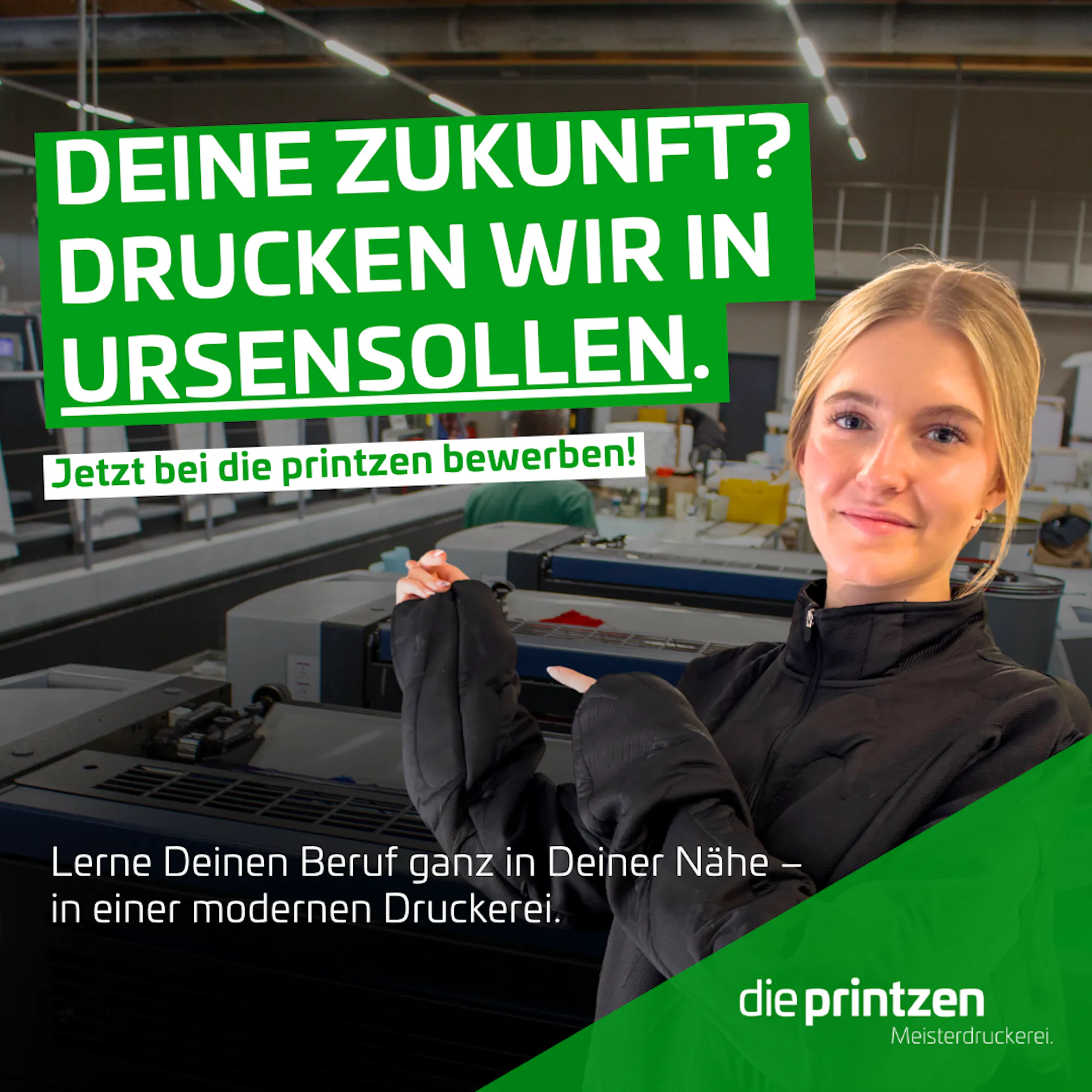 die printzen Ausbildungskampagne mit Auszubildender
