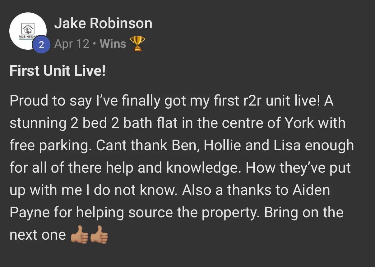 Jake: first unit live in York