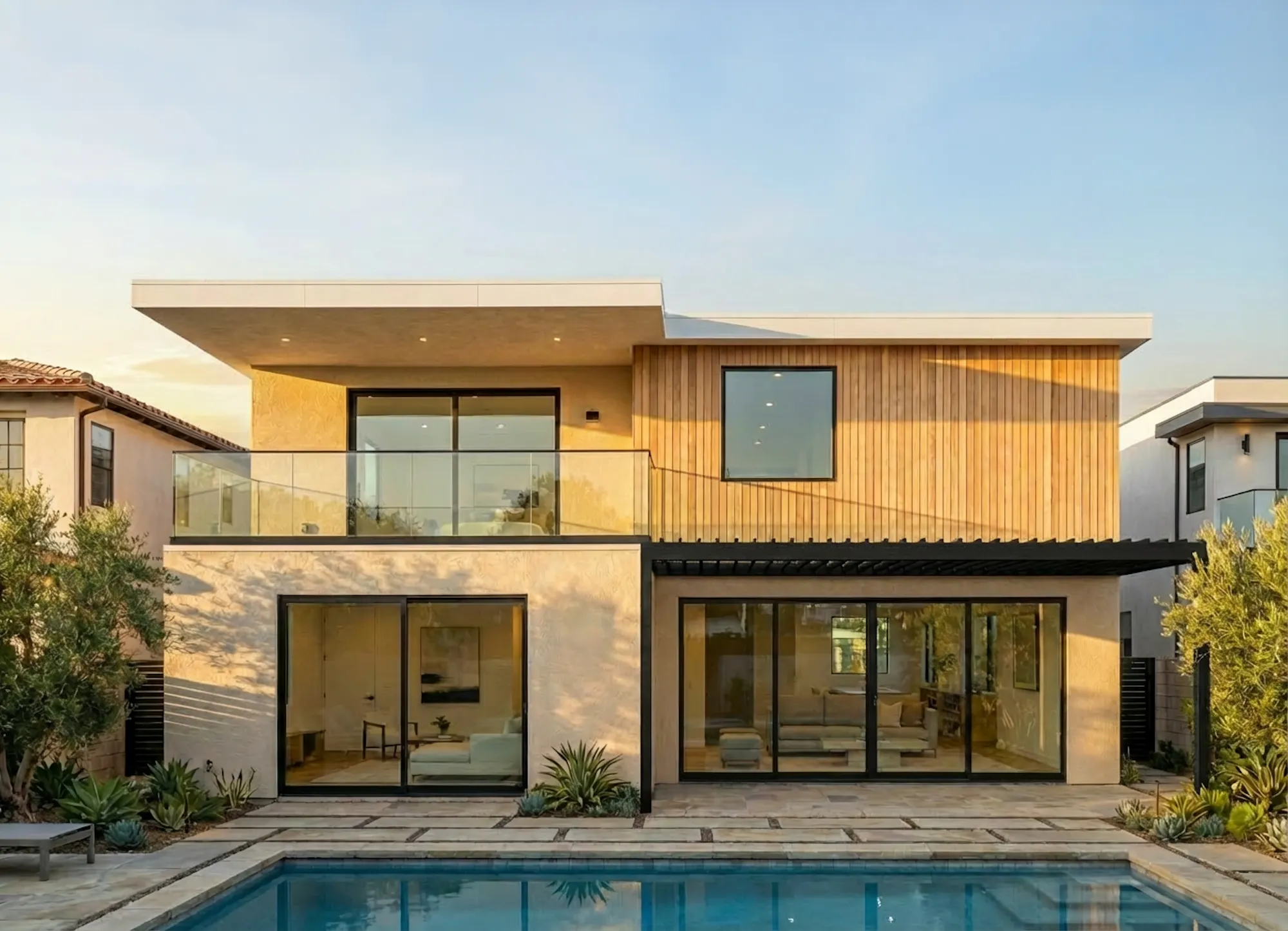 modern two-story home exterior