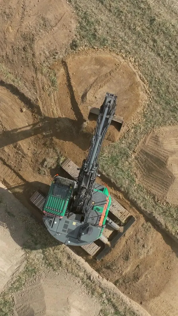 Bagger von Ebbecke aus der Luft
