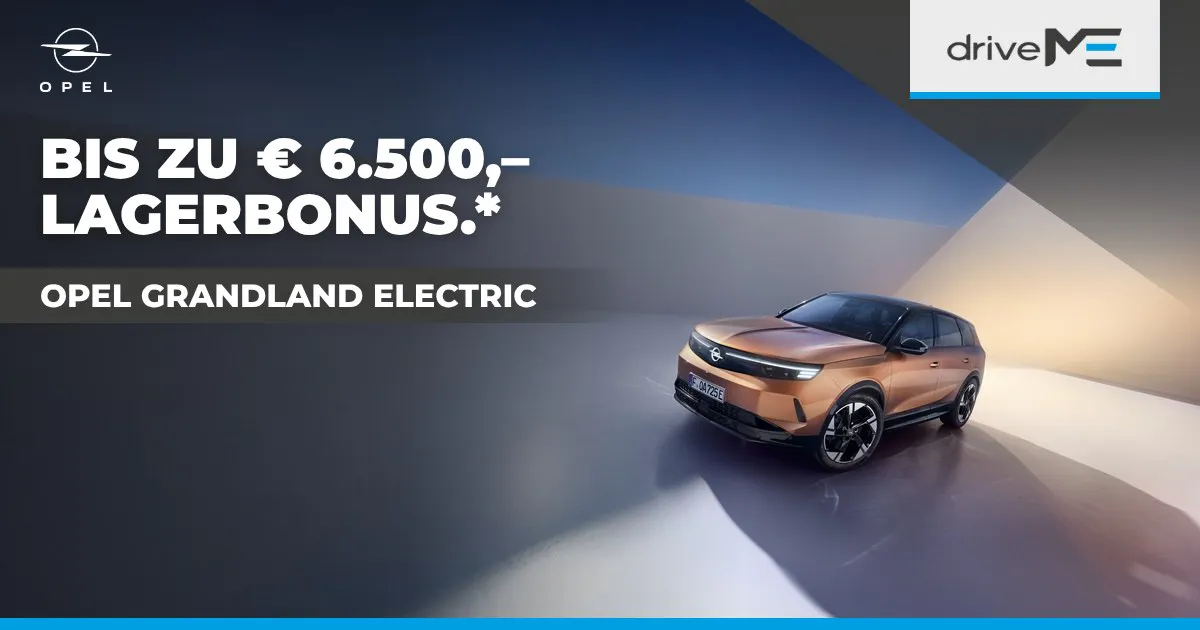 Opel Grandland Electric – bis zu € 6.500,– Lagerbonus bei driveME