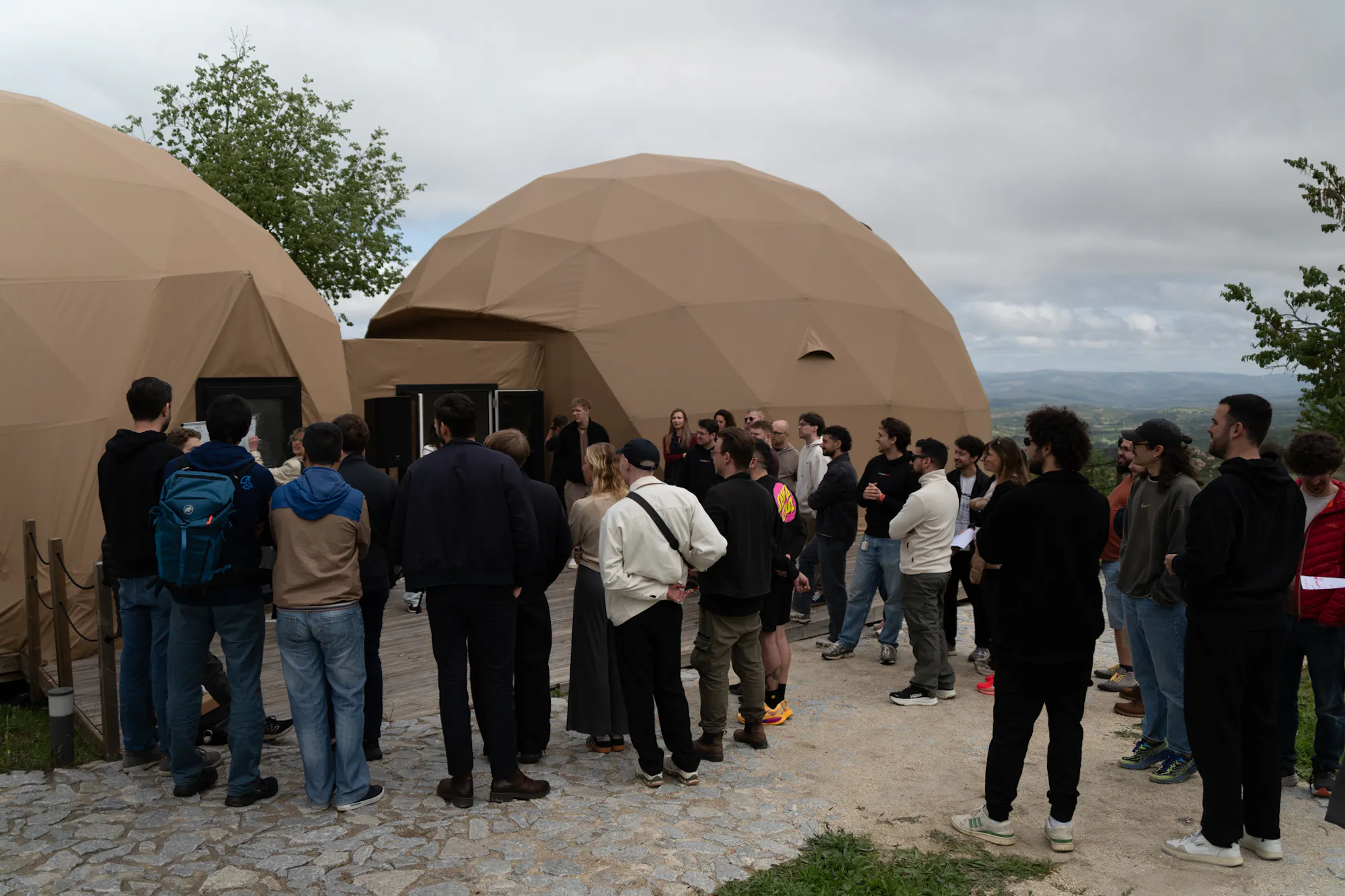 Gathering by the domes