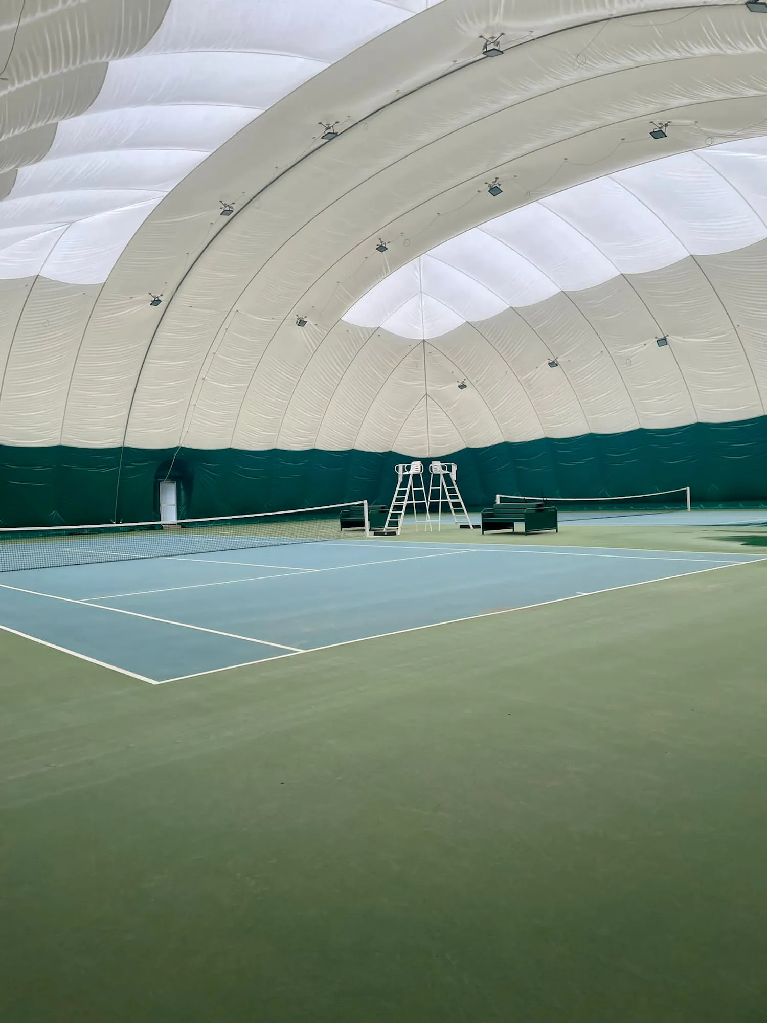 Tennis courts inside a HeroX air dome