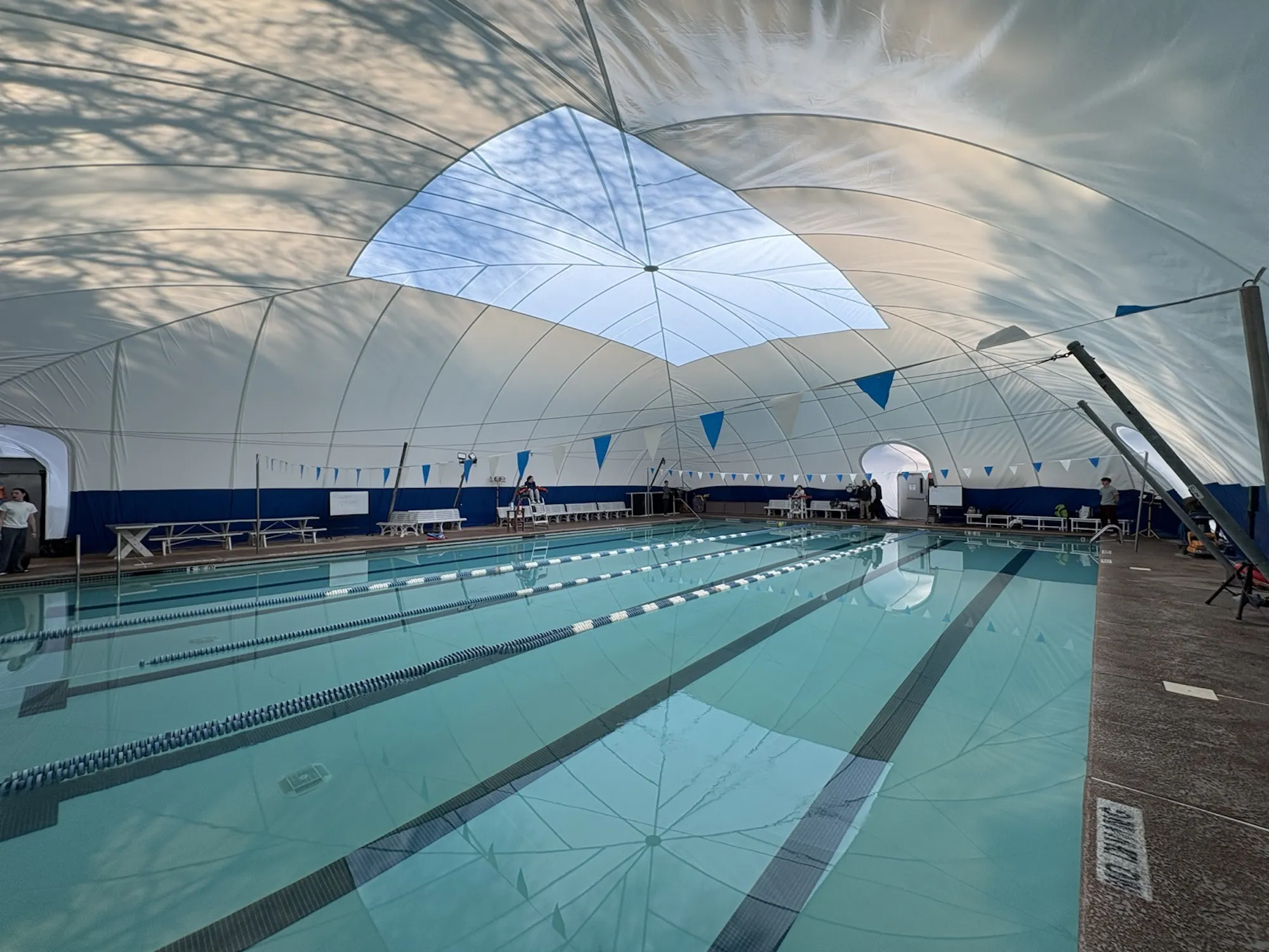 Swimming pool inside a HeroX air dome