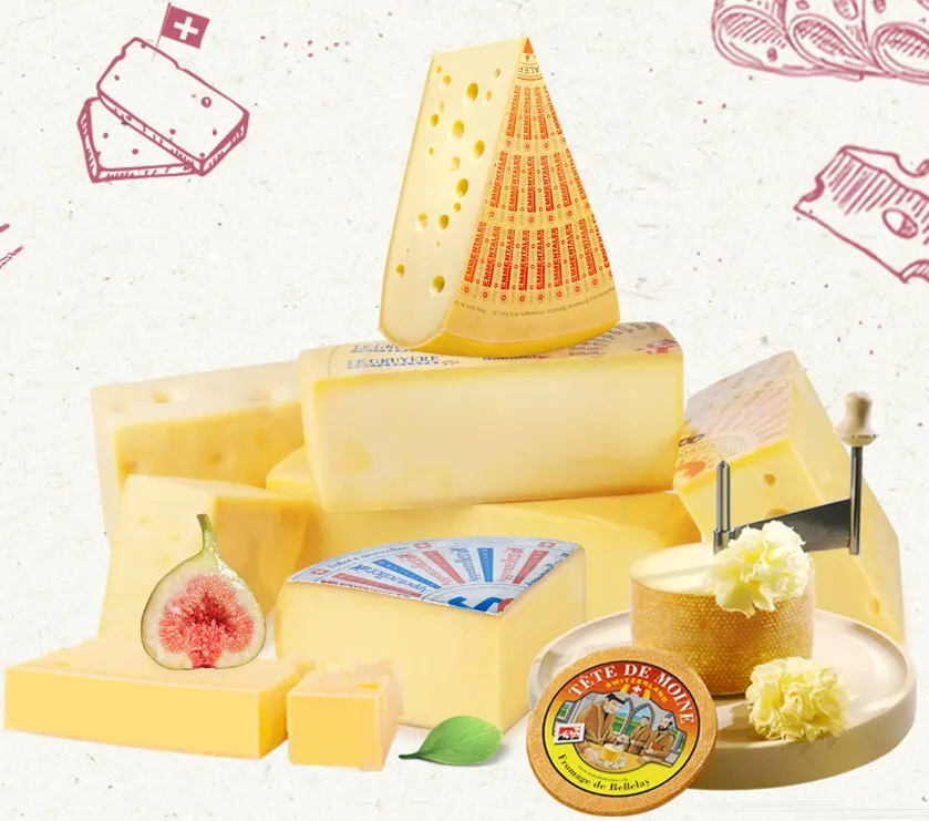 Schweizer Käsesorten: Emmentaler, Le Gruyère und Tête de Moine